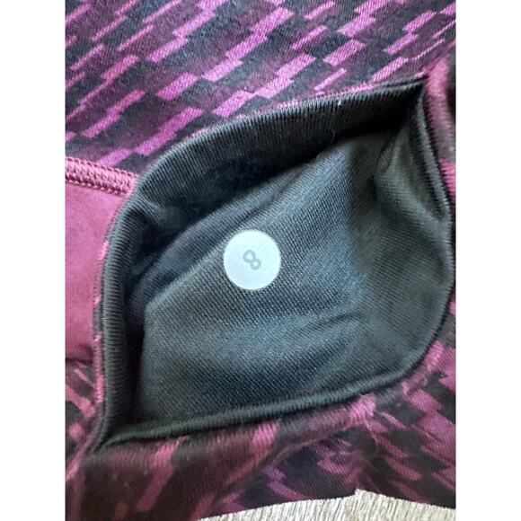 Lululemon|Wunder Under Cropped Leggings|Shifted Purple/Black|SZ 8 - Picture 5 of 9